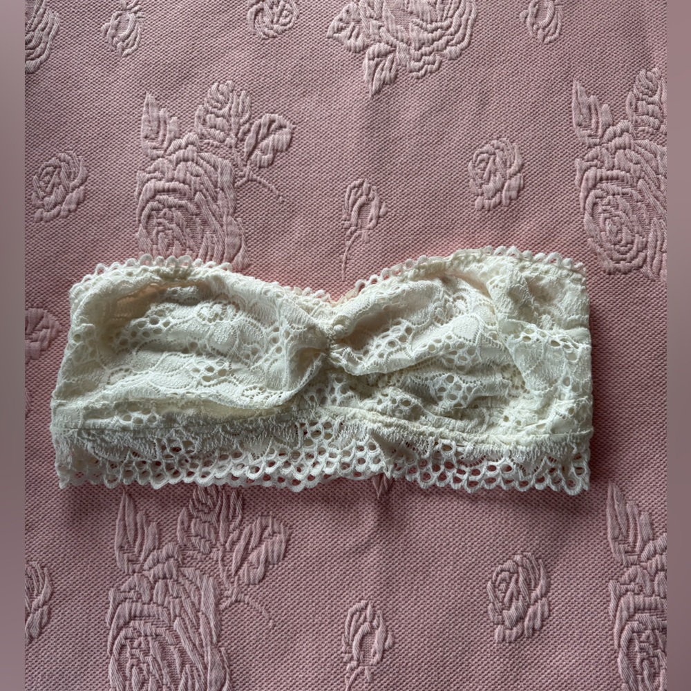 Aerie Cream Lace Bandeau, Size XL